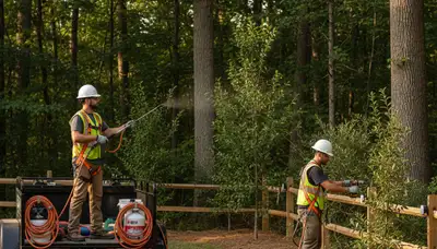 Deer deterrent treatment protecting trees and shrubs in Louisville, KY tree service landscape