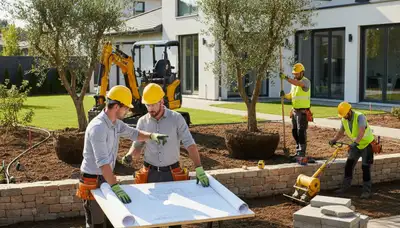 Landscape design team planning outdoor spaces for Louisville, KY tree service clients