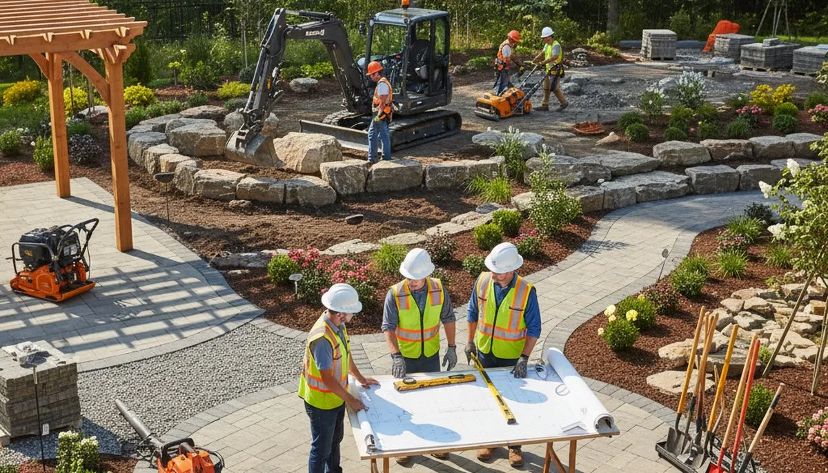 Landscape design team planning trees and outdoor spaces in Louisville, KY