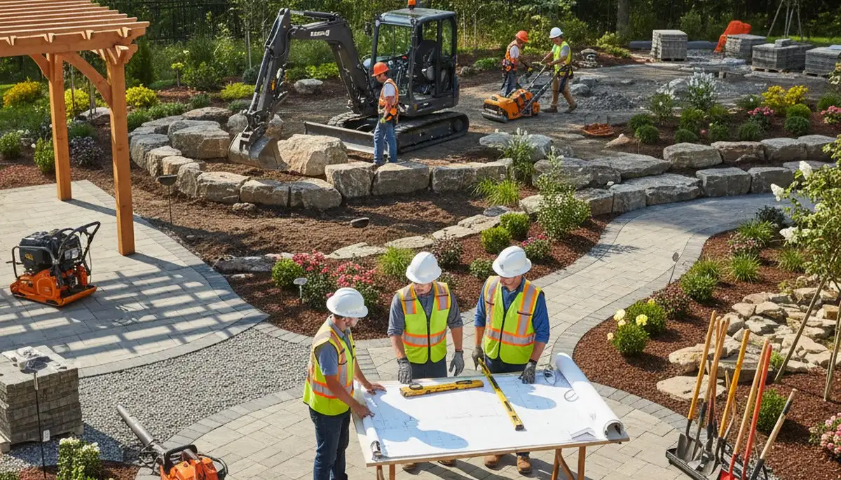 Landscape design team planning trees and outdoor spaces in Louisville, KY
