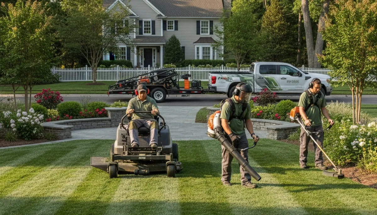 Louisville, KY tree service team providing professional lawn care for healthy, green turf