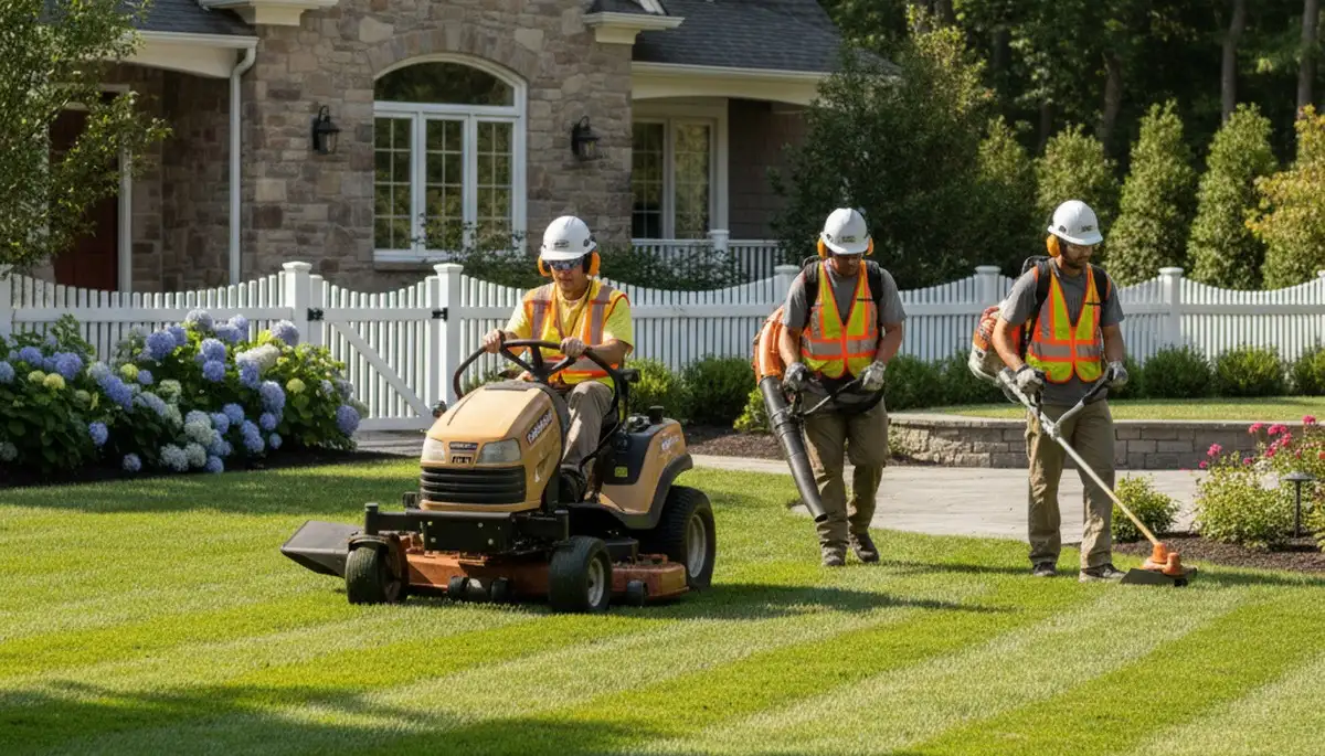 Louisville Tree Service crew providing professional lawn care in Louisville, KY