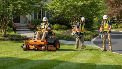 Louisville, KY tree service crew maintaining healthy residential yards