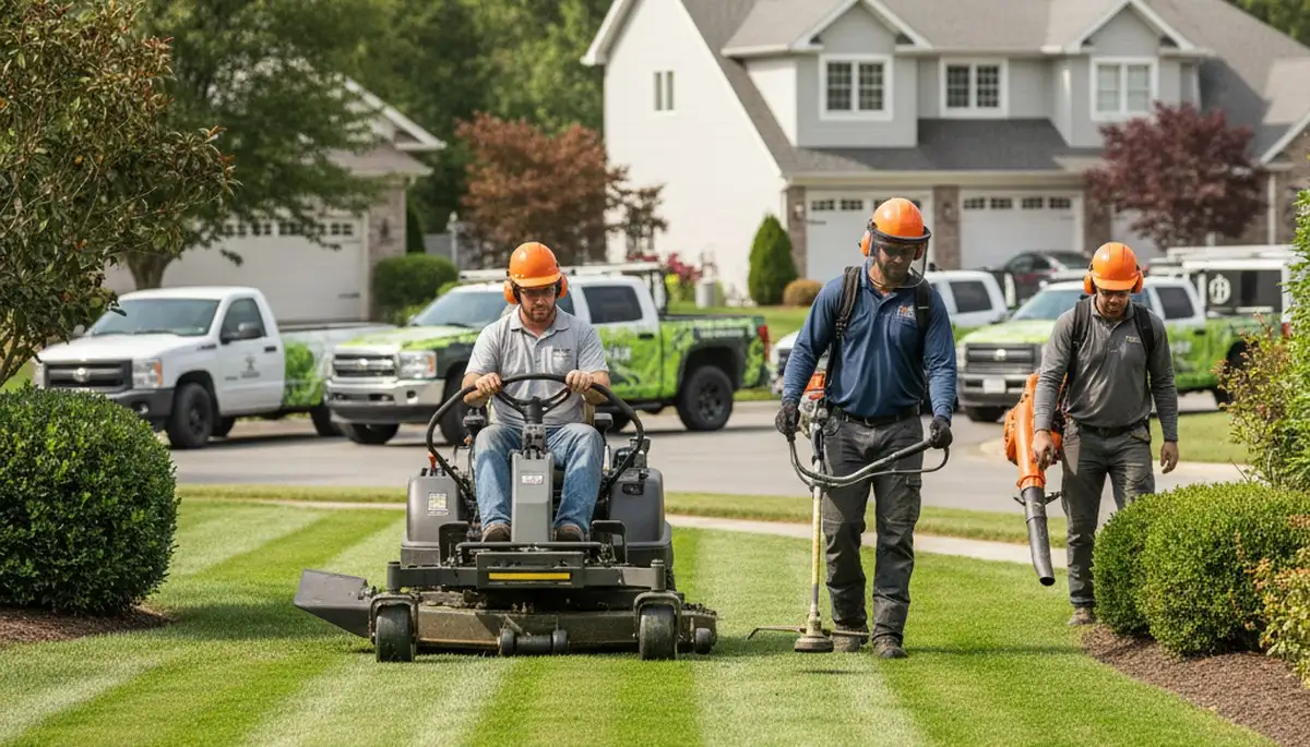 Louisville, KY tree service crew trimming trees for healthy yards