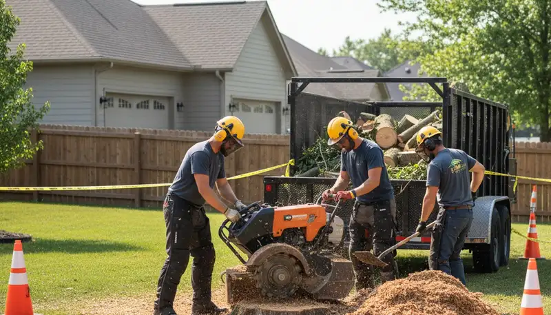 Stump removal service in Louisville, KY for clearing a tree stump from a property