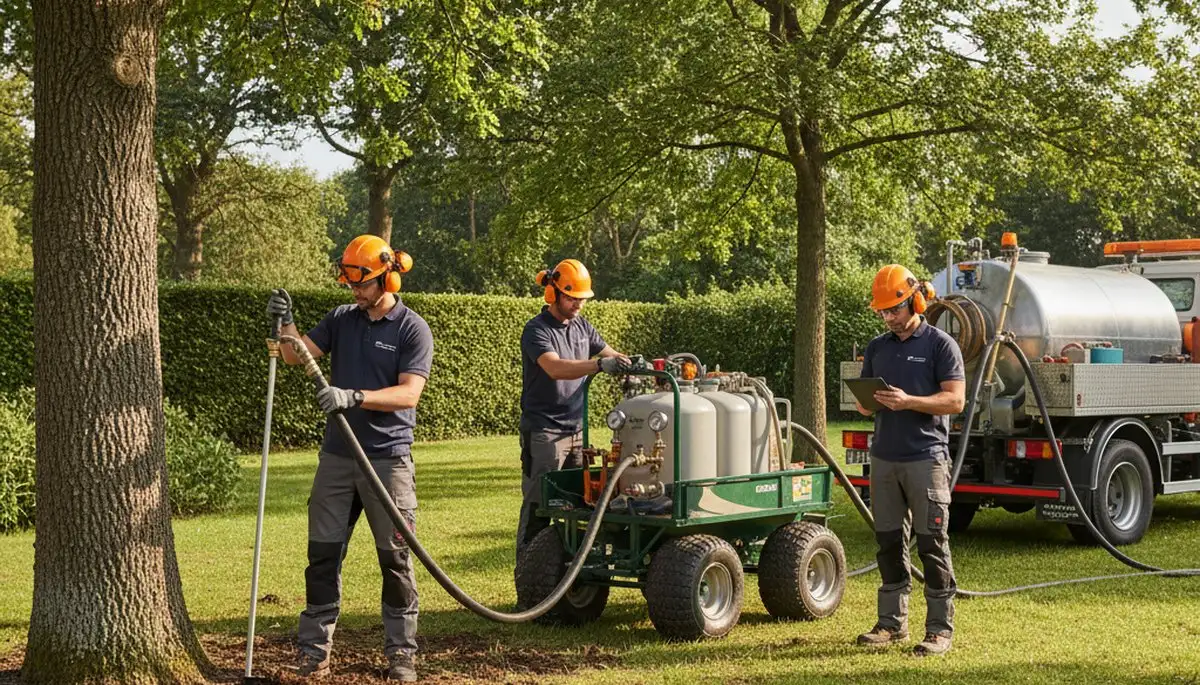 Louisville, KY tree service crew providing professional tree fertilizing for healthier trees