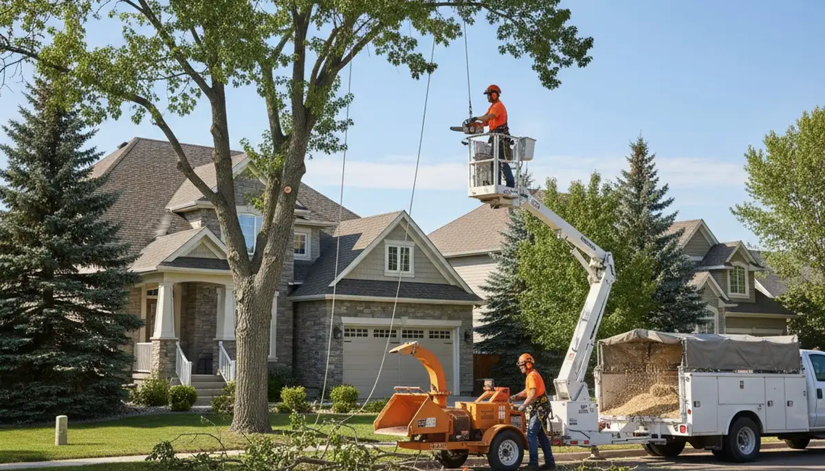 Tree service crew in Louisville, KY providing professional tree removal and trimming services