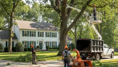 Louisville, KY tree service crew providing professional tree trimming and removal for local properties