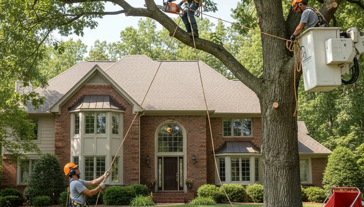 Louisville, KY tree service crew providing professional tree trimming and removal for local homes