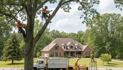 Tree service crew in Louisville, KY providing professional tree removal and trimming