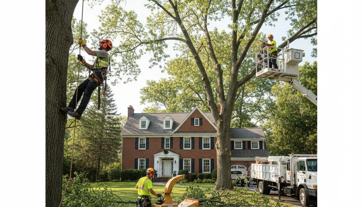 Louisville, KY tree service crew providing professional tree trimming and removal for local homeowners