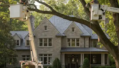 Louisville, KY tree service crew providing professional tree trimming and removal for local properties