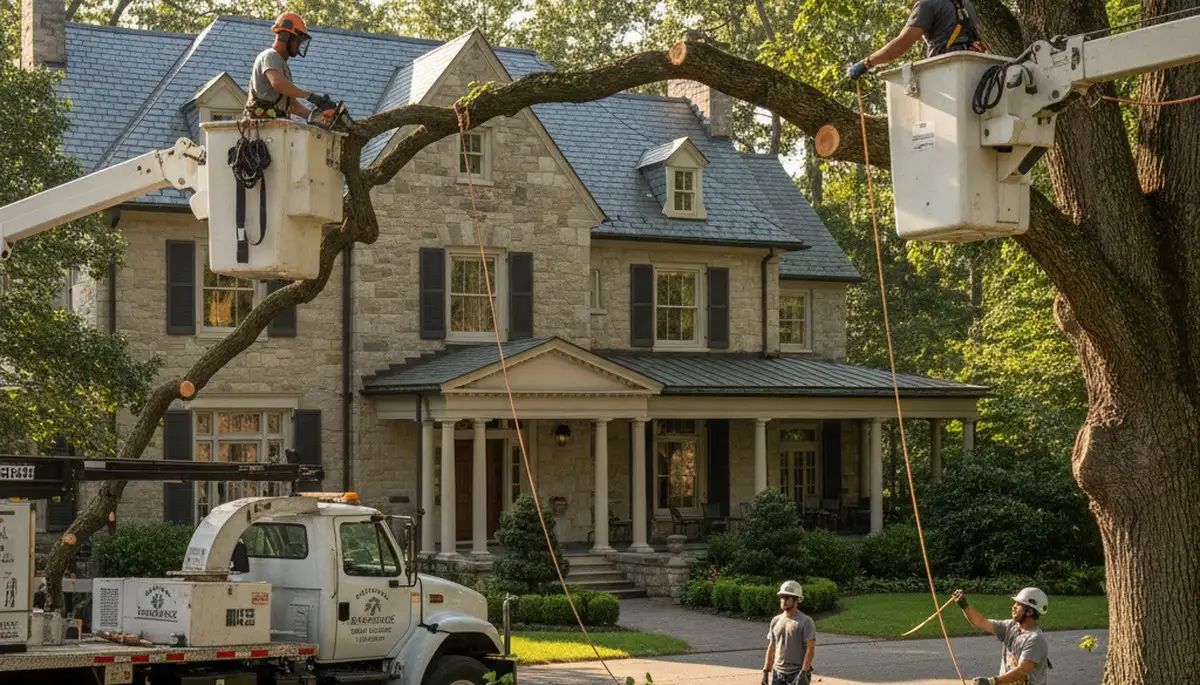 Louisville, KY tree service crew providing professional tree trimming and removal for homeowners