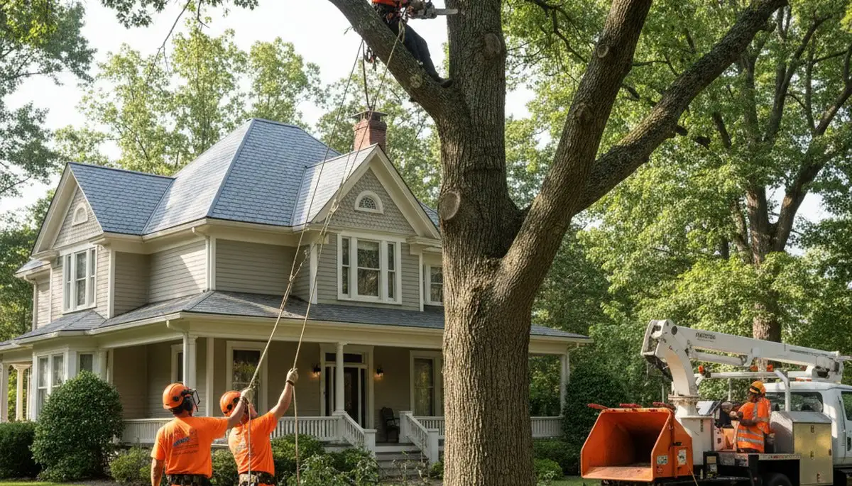 Louisville, KY tree service crew providing professional tree trimming and removal for local properties