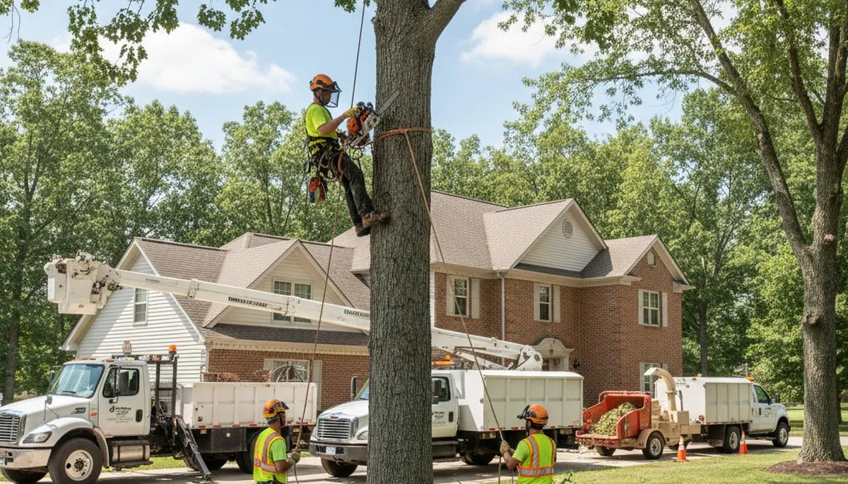 Louisville, KY tree service crew providing professional tree removal and trimming for local homes