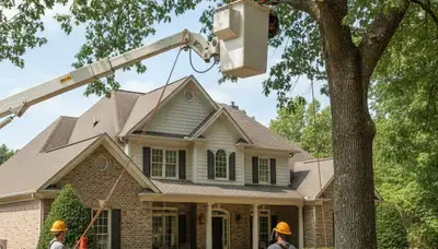 Louisville, KY tree service crew providing professional tree trimming and removal for homes and businesses
