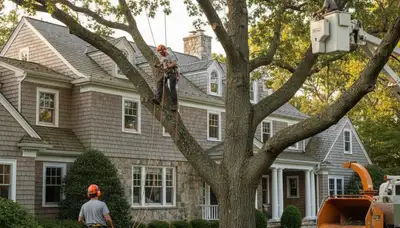 Louisville, KY tree service crew providing professional tree trimming and removal for homeowners
